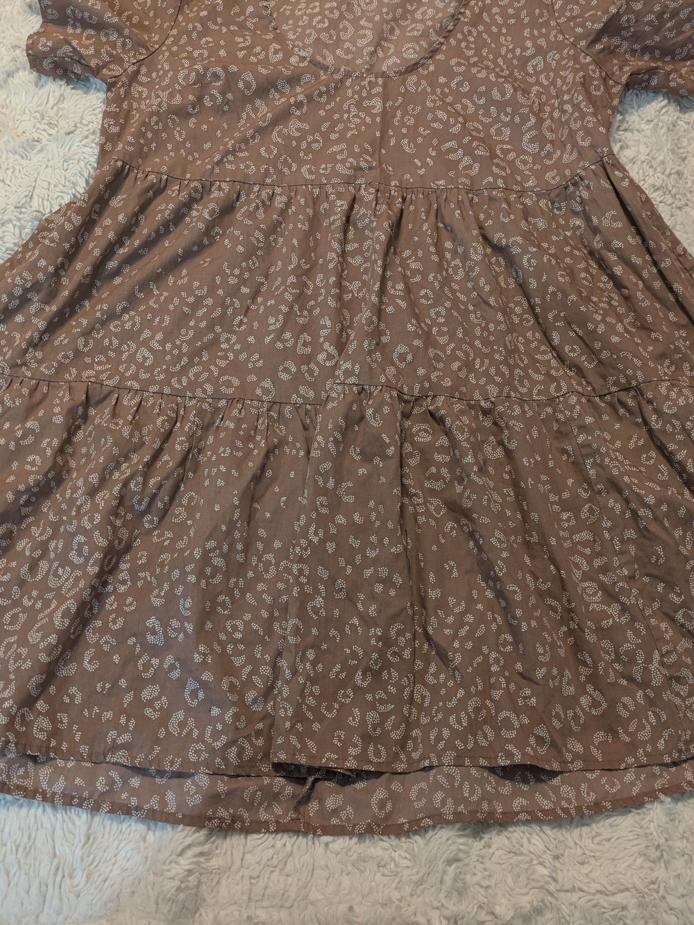 A New Day Target Brand Tiered Brown Leopard Print Women's Dress